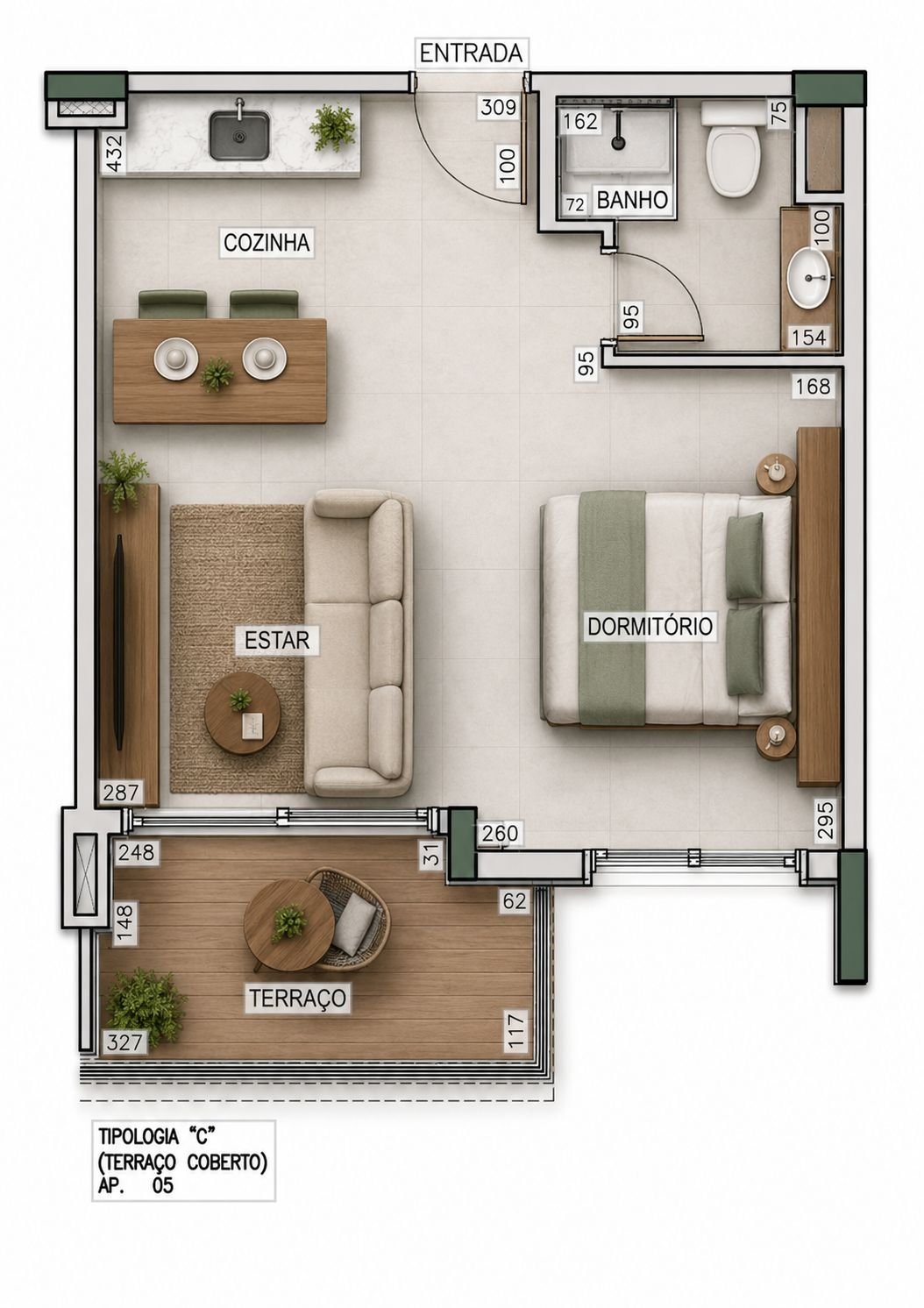 Studio 33 m²
